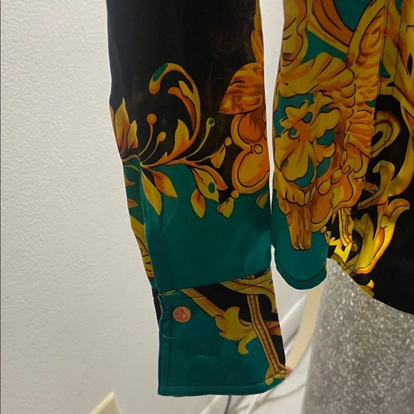 Cache Black and Teal Long Sleeve Top - Picture 4 of 5